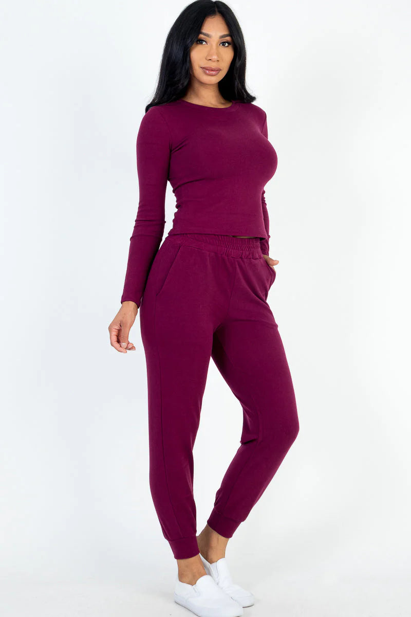 Ribbed Sweatshirt & Joggers Set (CAPELLA) - Threads Underground