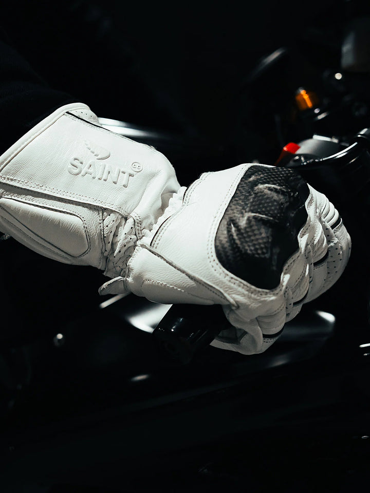 SA1NT White Road Gloves