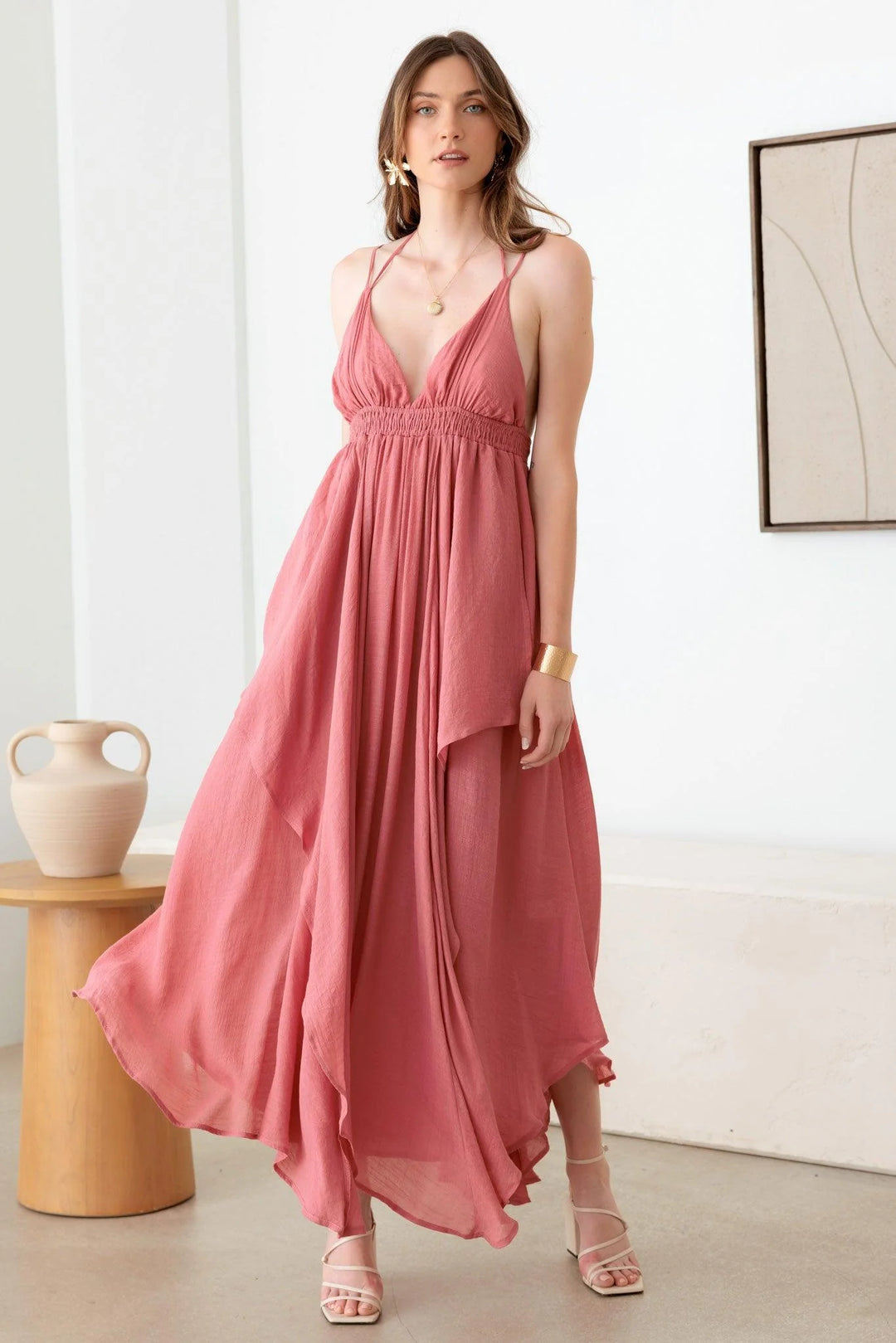 Tassel Fringe Strap Cutout Maxi Dress *New Import*