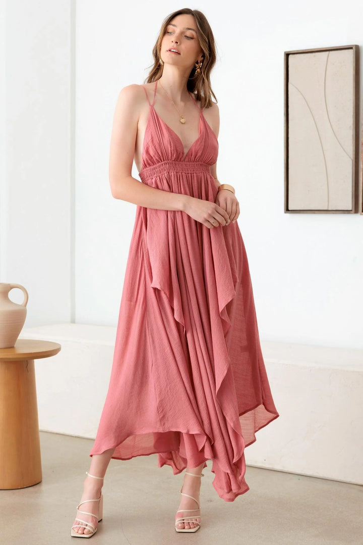 Tassel Fringe Strap Cutout Maxi Dress *New Import*