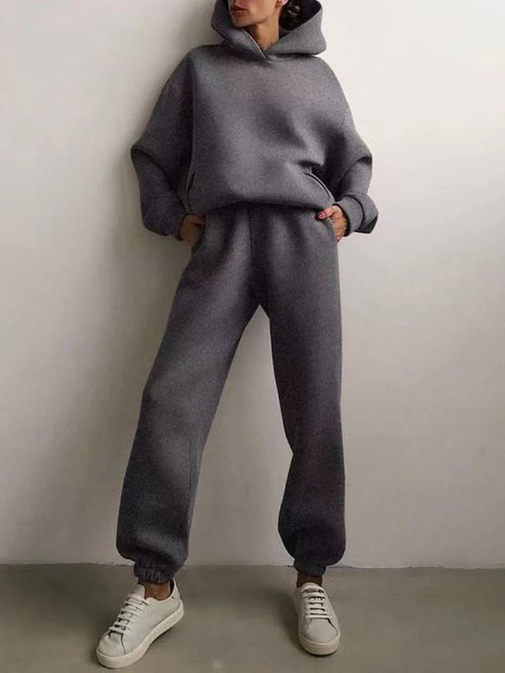 Winter Two Piece Sets Women Oversized Hoodie w/ Sweats - Threads Underground