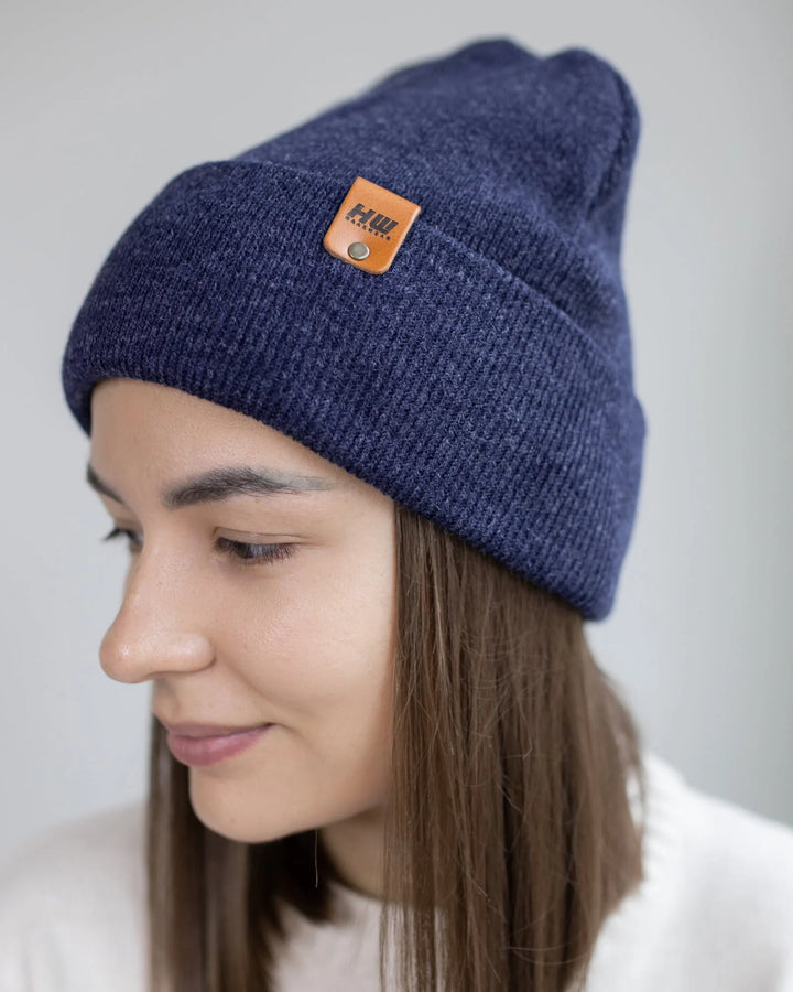 CTD102 HAAKWEAR Knit Cuffed Beanie / Hat - Denim Blue, Made in USA *New Import*