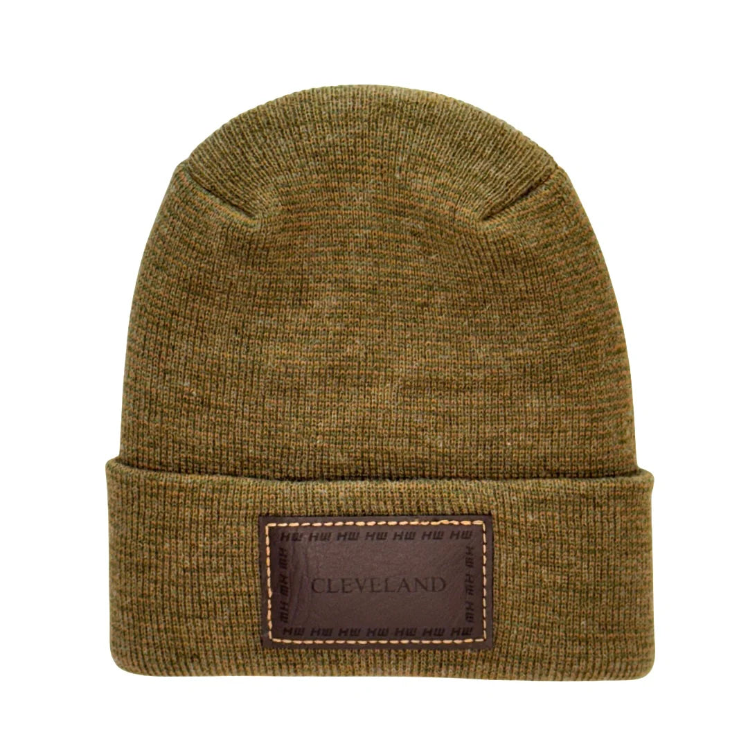 HW Cleveland Brown Green Fusion Cuffed Beanie - Made in USA Hats (Limited Edition) *New Import*