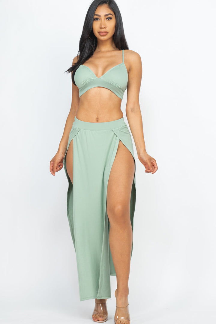 Two-Piece Maxi Skirt and Top Set