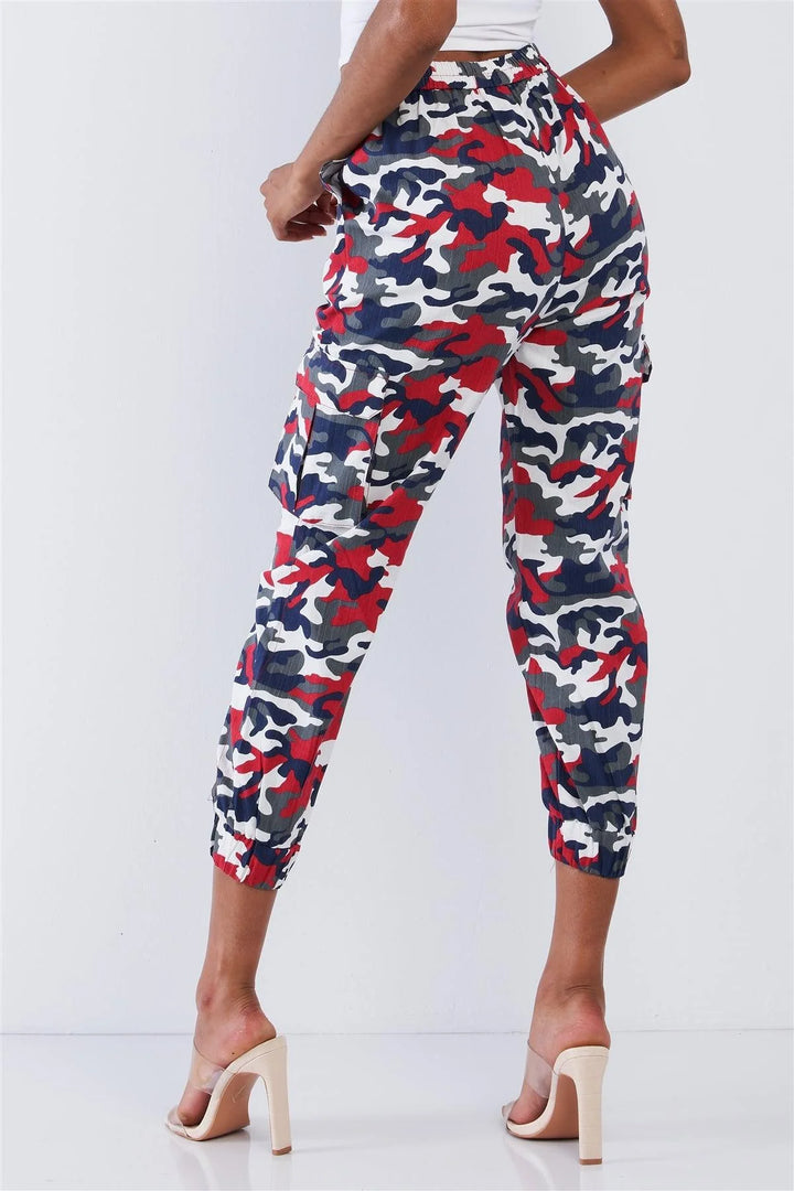 Red Camouflage High Waisted Cargo Pants *New Import*