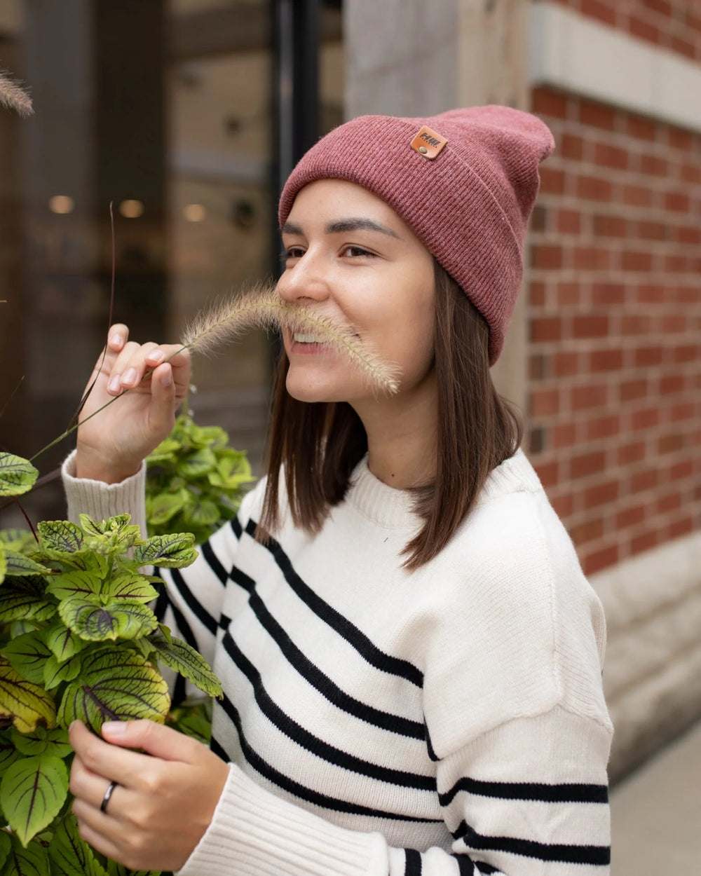 CTD103 HAAKWEAR Knit Cuffed Beanie / Hat - Rusty Burgundy, Made in USA *New Import*