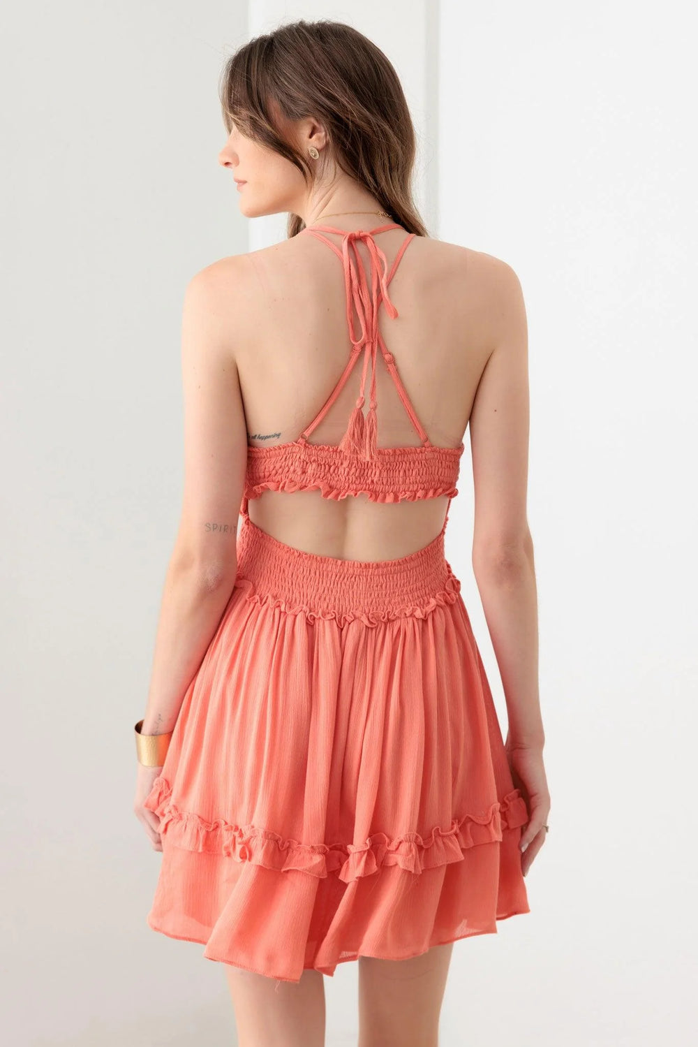 Lace Open Back Ruffle Tiered Dress *New Import*